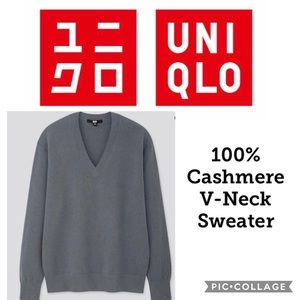 Uniqlo 100% Cashmere V-Neck Sweater